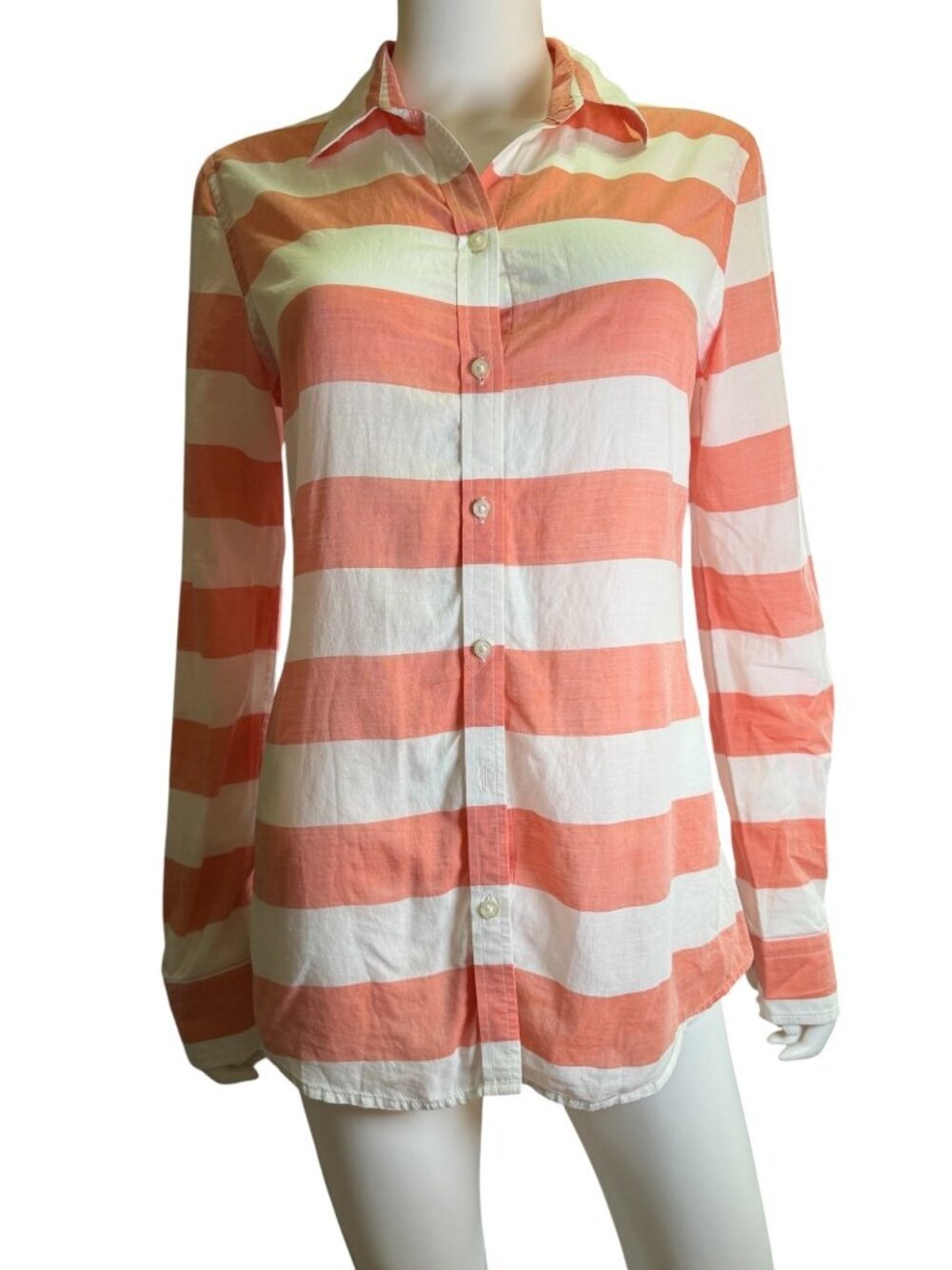 Banana Republic Soft Wash Button-Up Semi Sheer Long-Sleeve Shirt Women’s Medium